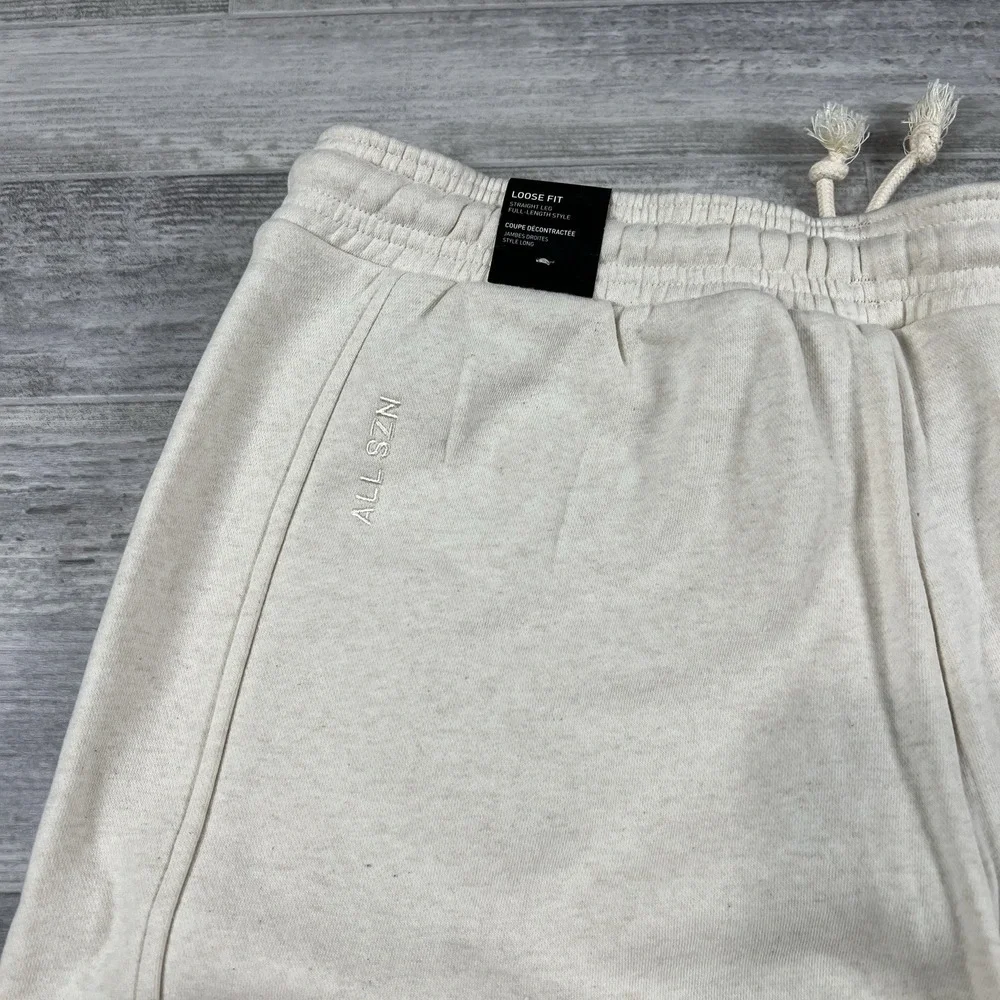 Adidas Women's XL All SZN Sweatpants Loose Fit Straight Leg IC6460 Cream Color‎